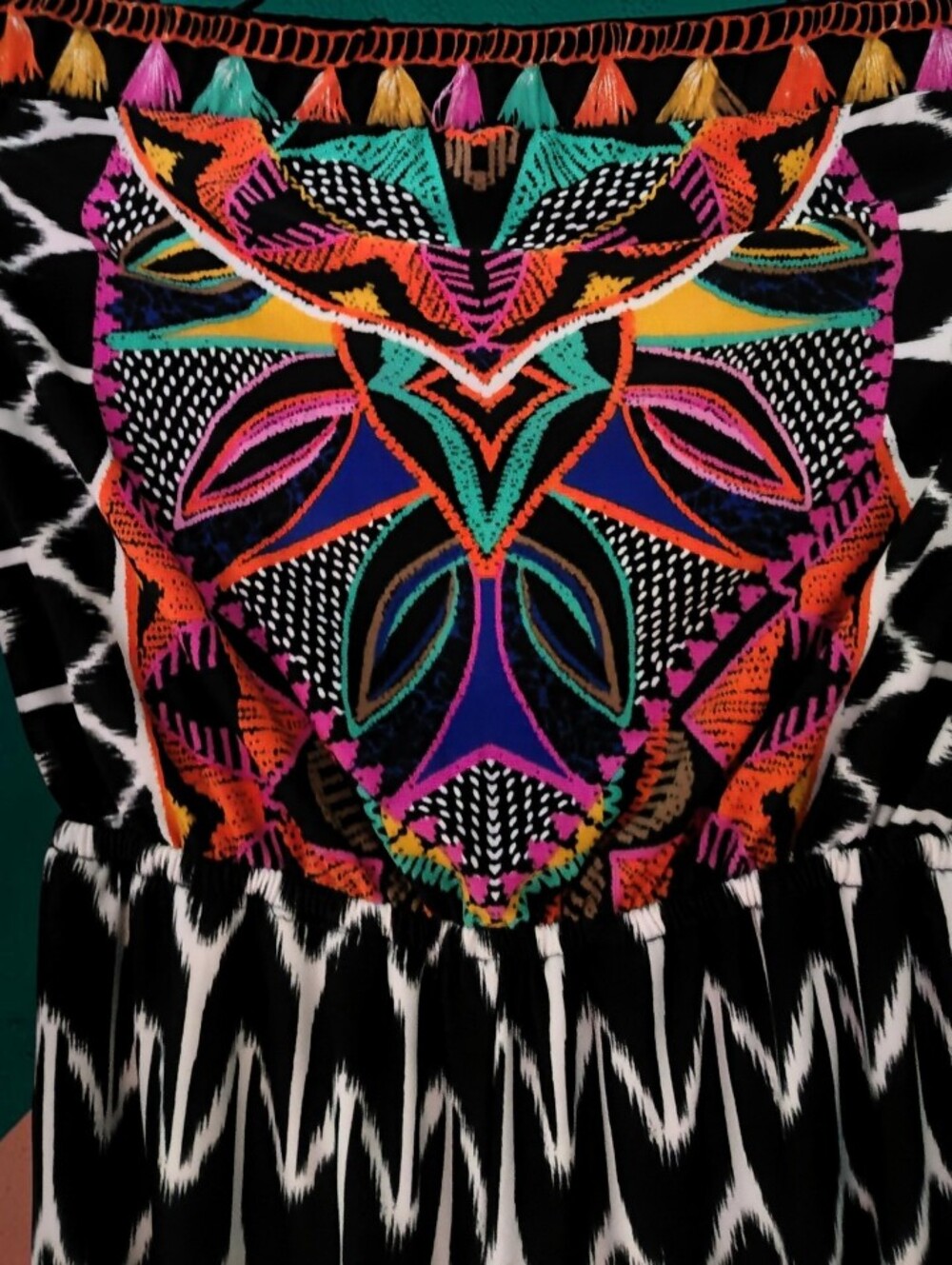 Trina Turk Black Strapless Jumpsuit with Colorful Embroidered Bust Size XS - Picture 2 of 3